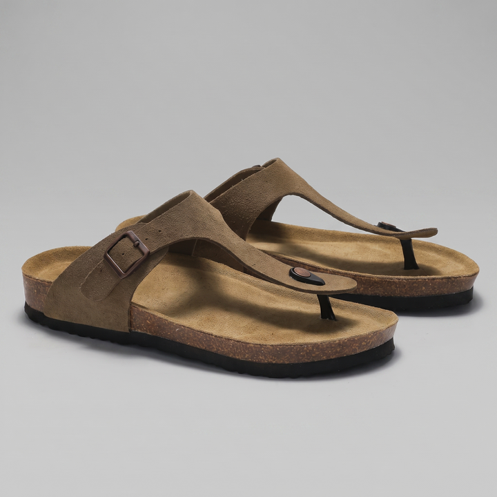 Herr Imitationsmocka Spänne Sandaler | Korkstil Fotbädd Komfort