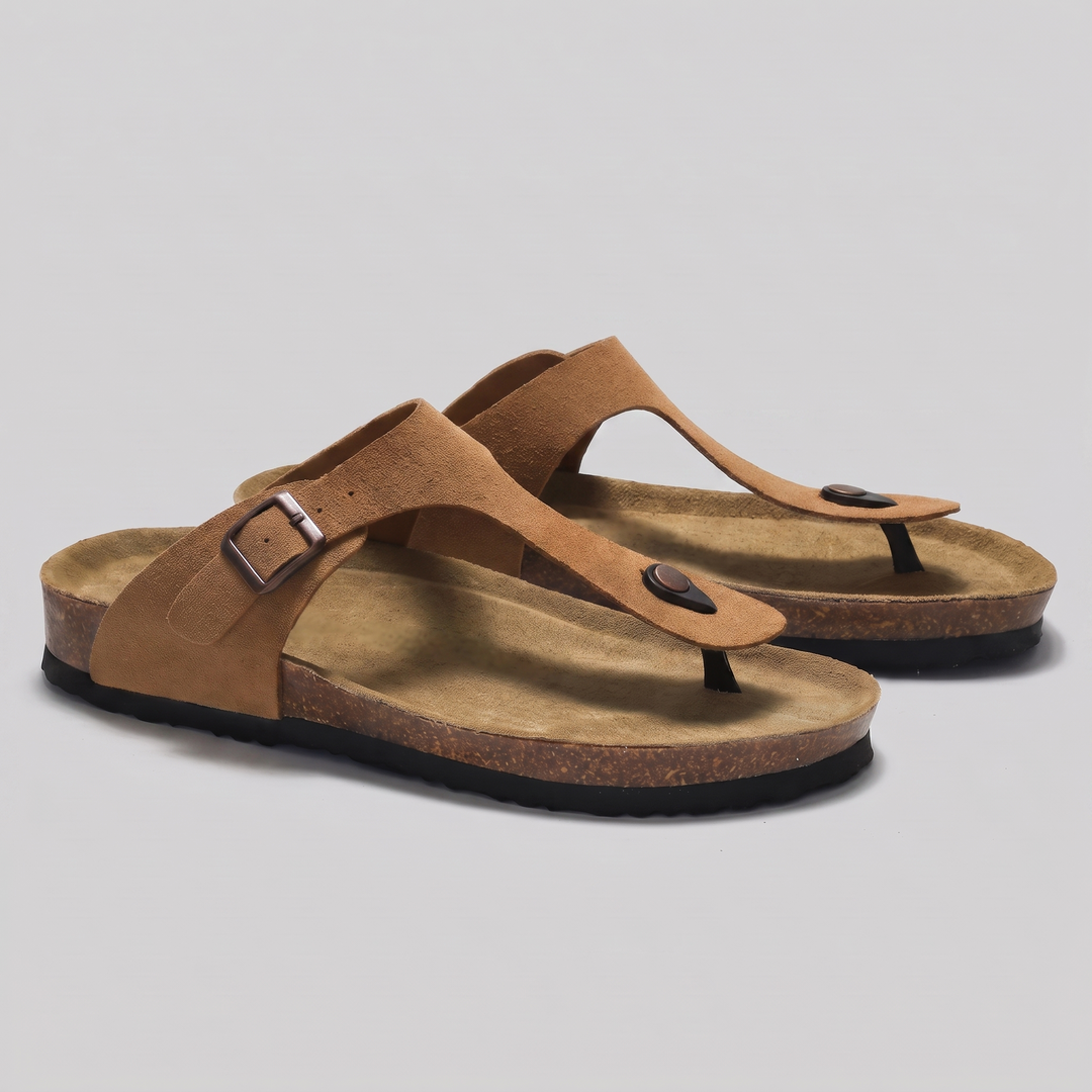 Herr Imitationsmocka Spänne Sandaler | Korkstil Fotbädd Komfort