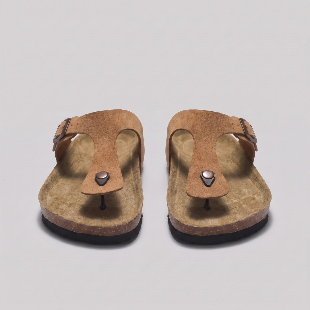 Herr Imitationsmocka Spänne Sandaler | Korkstil Fotbädd Komfort