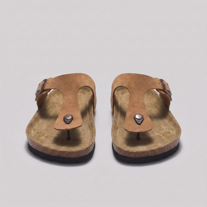 Herr Imitationsmocka Spänne Sandaler | Korkstil Fotbädd Komfort