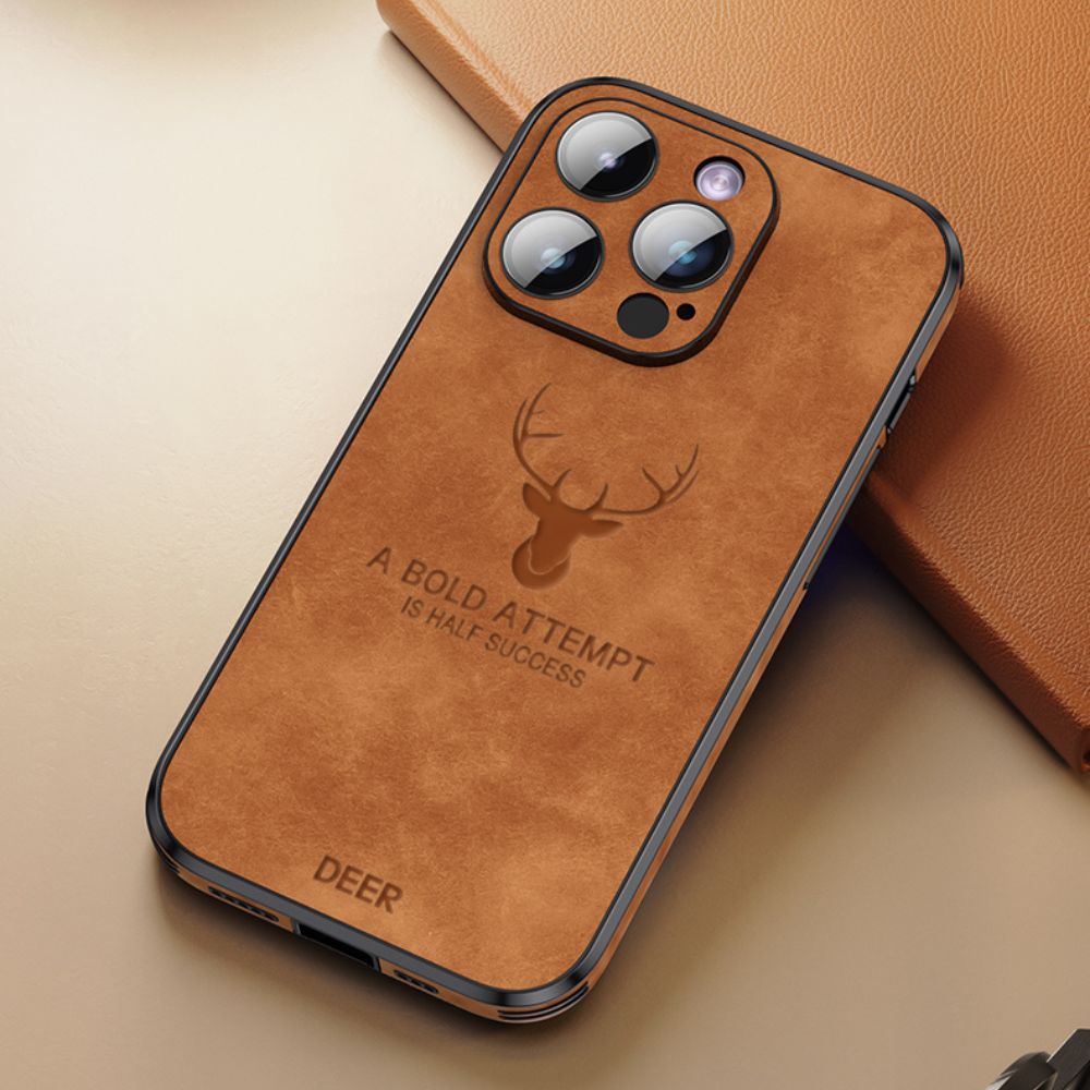 Läderstil iPhone Fodral | Stötsäkert Smalt Skydd