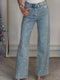 Dam Glitter Detaljer Denim Jeans