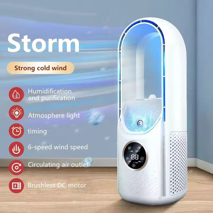 CoolMist 3-I-1 Bladlös Fläkt Och Luftrenare | Tyst Kompakt Utformning