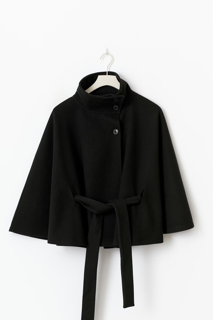 Dam Hög-Krage Bälte Kappa | Eleganta Vinter Overfrakke