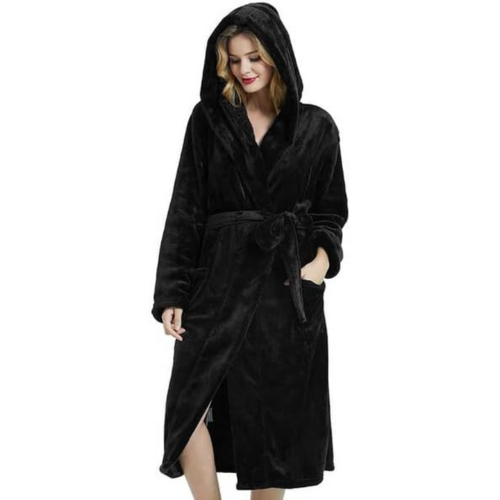 Dam Huva Fleece Bademantel | Mysiga Loungekläder Robe