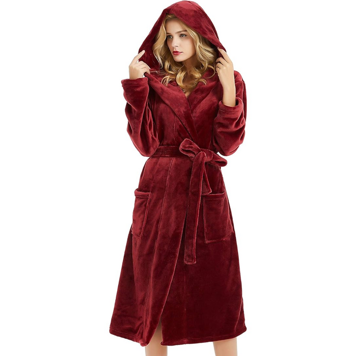 Dam Huva Fleece Bademantel | Mysiga Loungekläder Robe