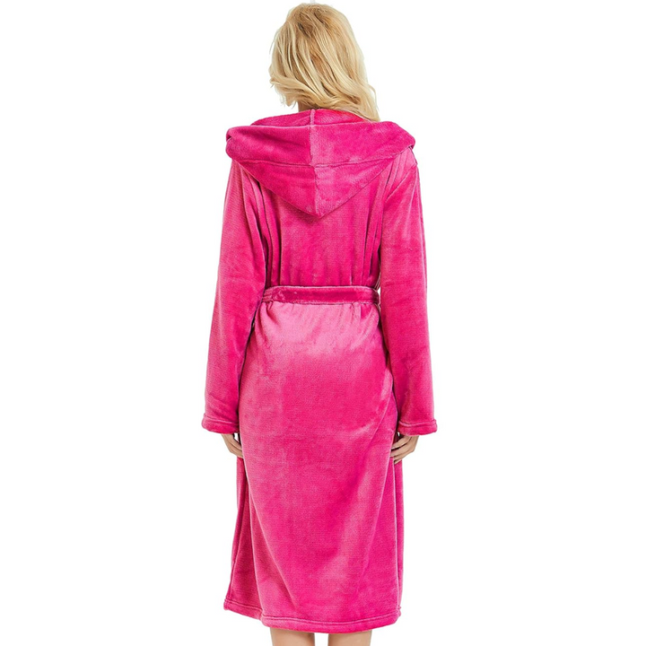 Dam Huva Fleece Bademantel | Mysiga Loungekläder Robe
