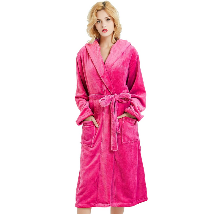 Dam Huva Fleece Bademantel | Mysiga Loungekläder Robe