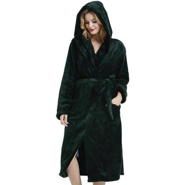 Dam Huva Fleece Bademantel | Mysiga Loungekläder Robe
