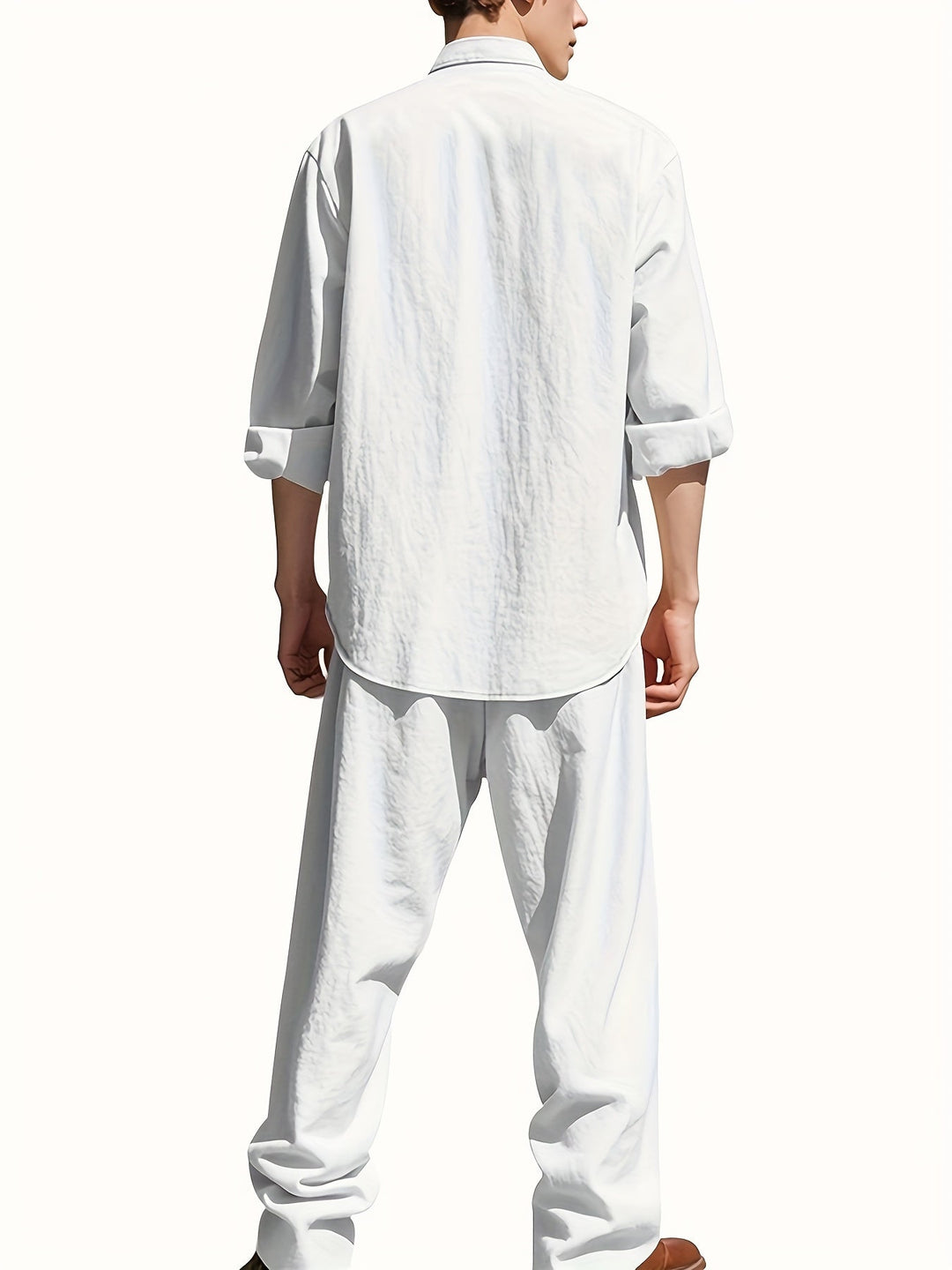Herr Linnestil Uppsättning | Andningsbart Ledigt Sommaroutfit