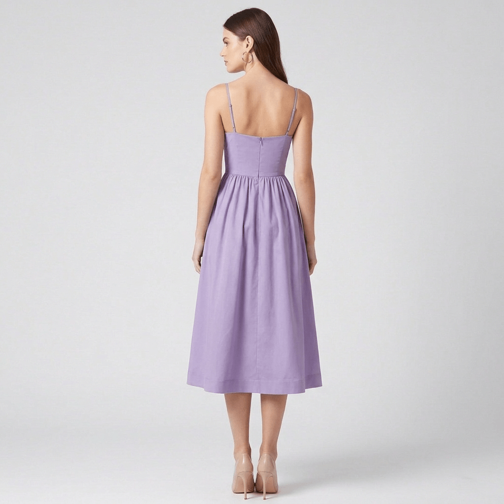 Dam Älskling Hals Midiklänning | Fyllig Kjol Eleganta Tillfällesstil