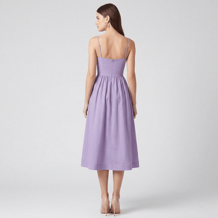Dam Älskling Hals Midiklänning | Fyllig Kjol Eleganta Tillfällesstil