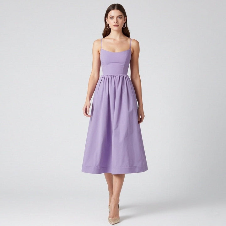 Dam Älskling Hals Midiklänning | Fyllig Kjol Eleganta Tillfällesstil