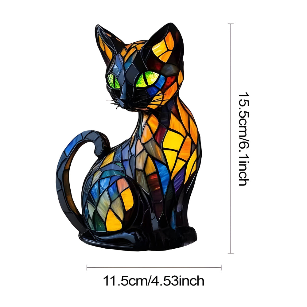 Målat-Glas Stil Heminredning Lampa | Glas Katt Bordslampa