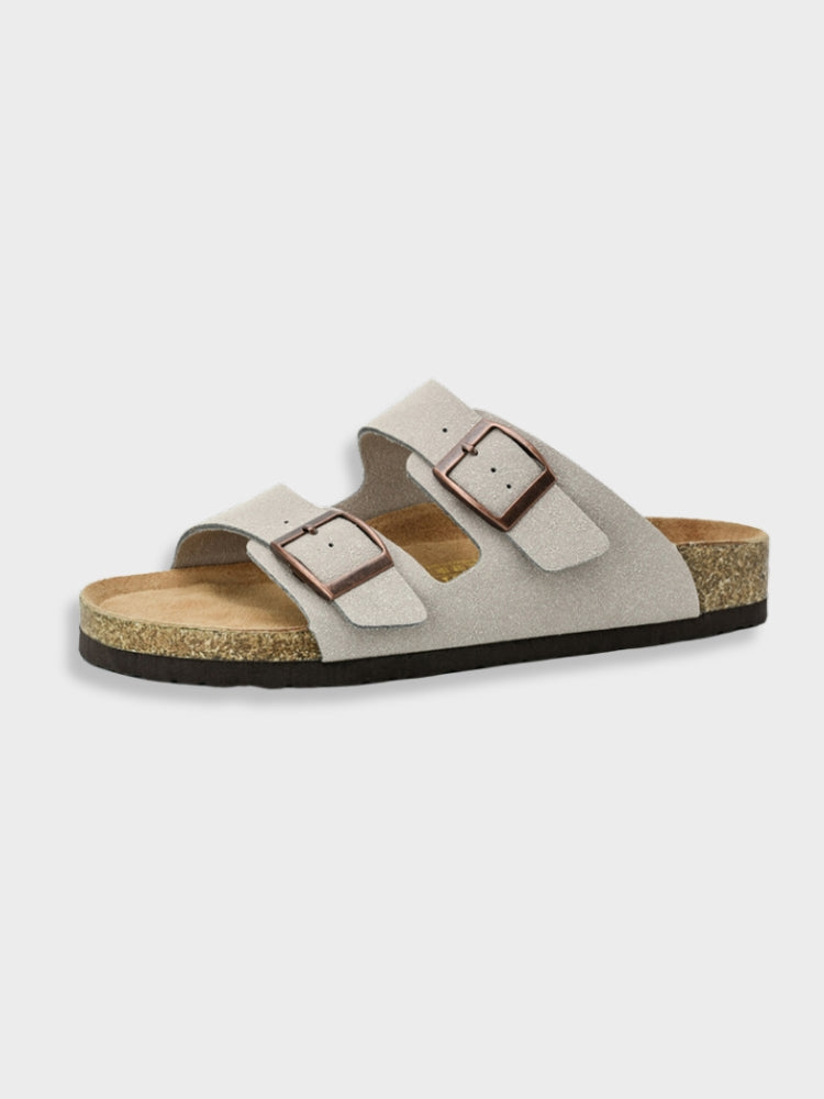 Herr Läderstil Slides | Komfort Två-Remmar Sandaler