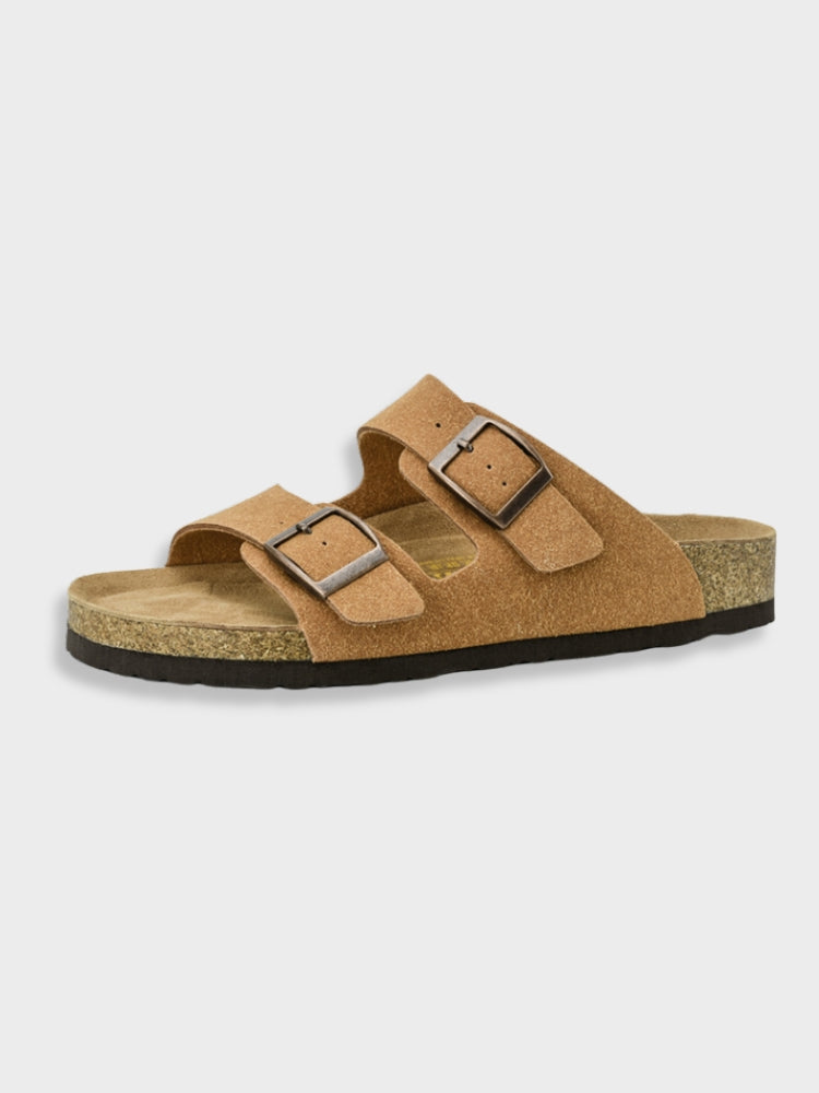 Herr Läderstil Slides | Komfort Två-Remmar Sandaler