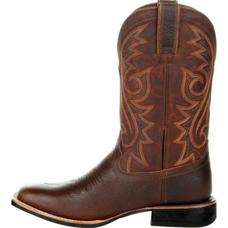 Herr Läderstil Cowboystövlar