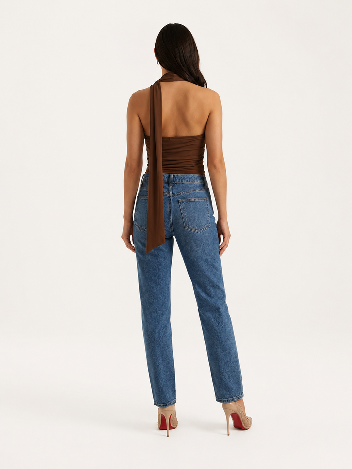 Dam Halterneck Omlott-topp