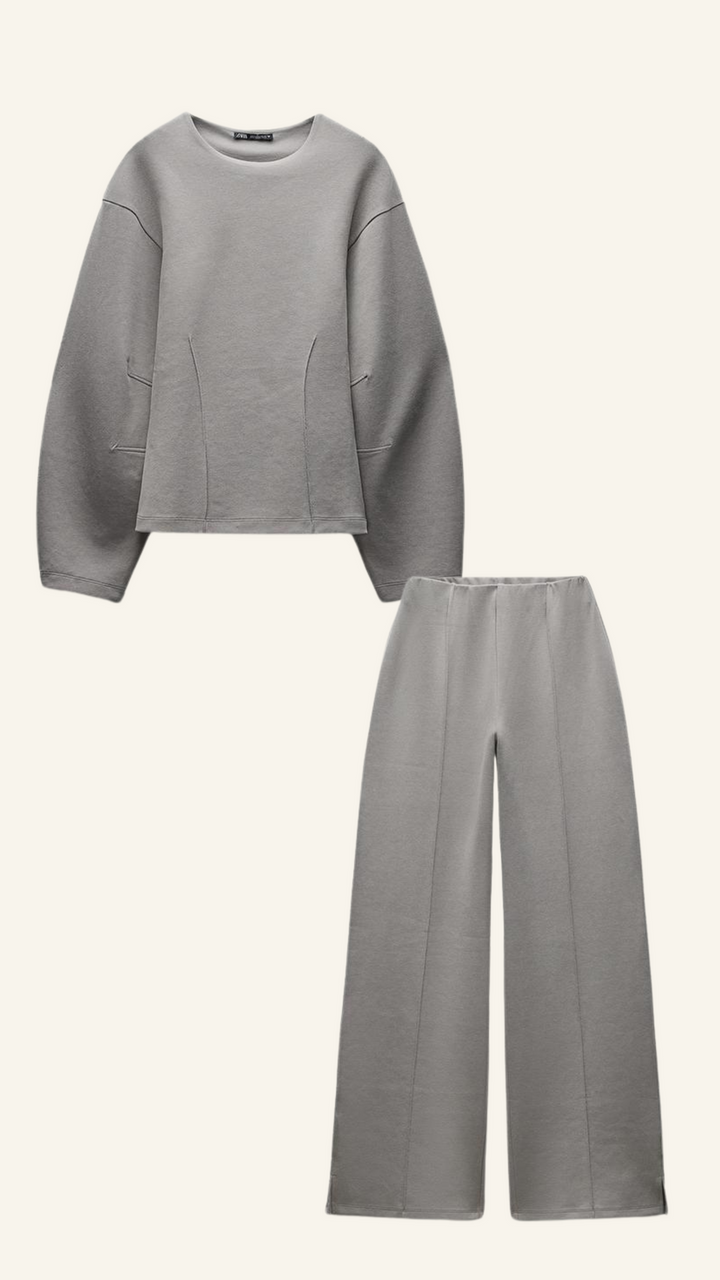 Dam Chic Loungeset | Överdimensionerad Topp och Byxor