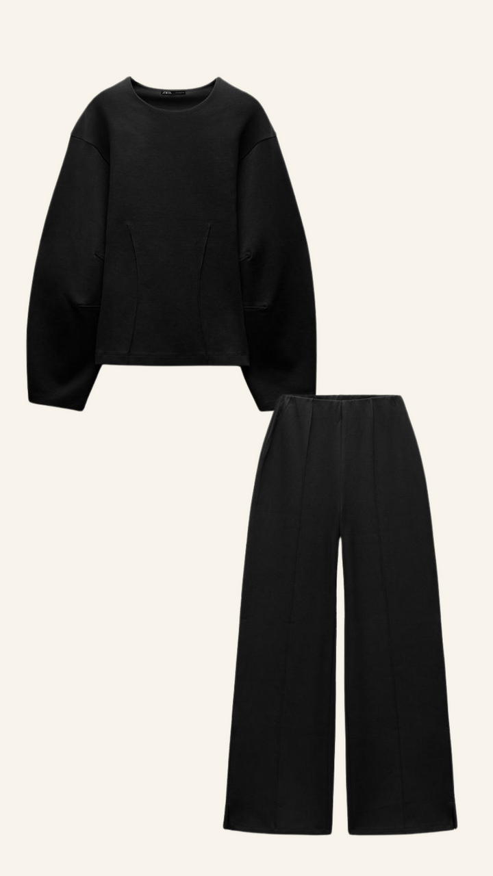 Dam Chic Loungeset | Överdimensionerad Topp och Byxor
