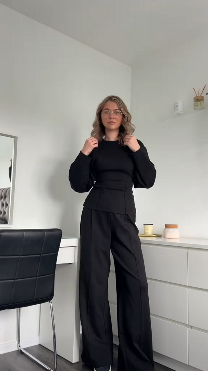 Dam Chic Loungeset | Överdimensionerad Topp och Byxor