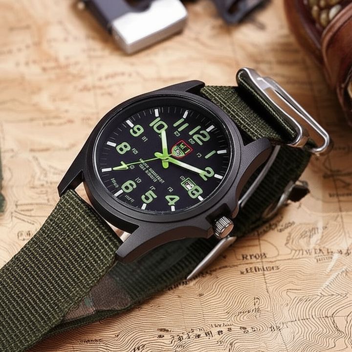 Herr Taktisk Militärklocka | Robust Utomhus Sportdesign