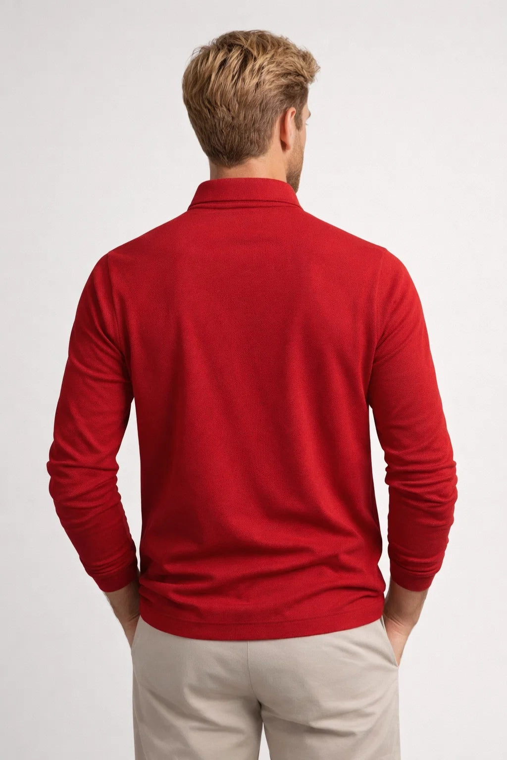 Herr Modern Långärmad Polotröja
