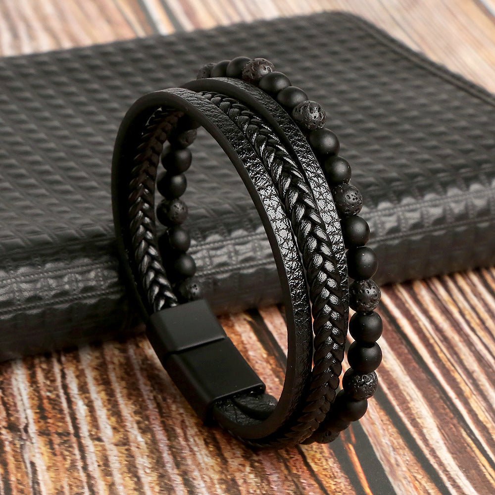 Herr Läderstil Armbandsset | Avslappnat och Dressigt Handledsstapel
