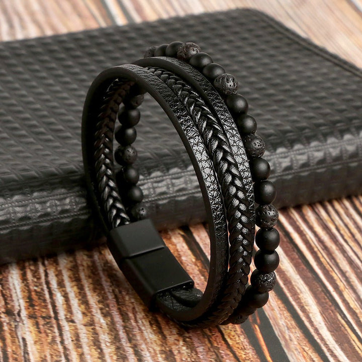 Herr Läderstil Armbandsset | Avslappnat och Dressigt Handledsstapel