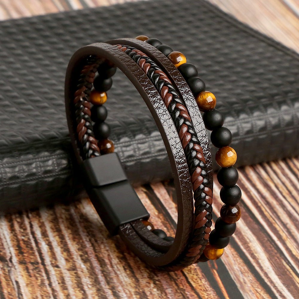 Herr Läderstil Armbandsset | Avslappnat och Dressigt Handledsstapel