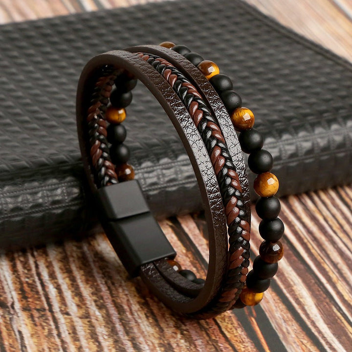 Herr Läderstil Armbandsset | Avslappnat och Dressigt Handledsstapel