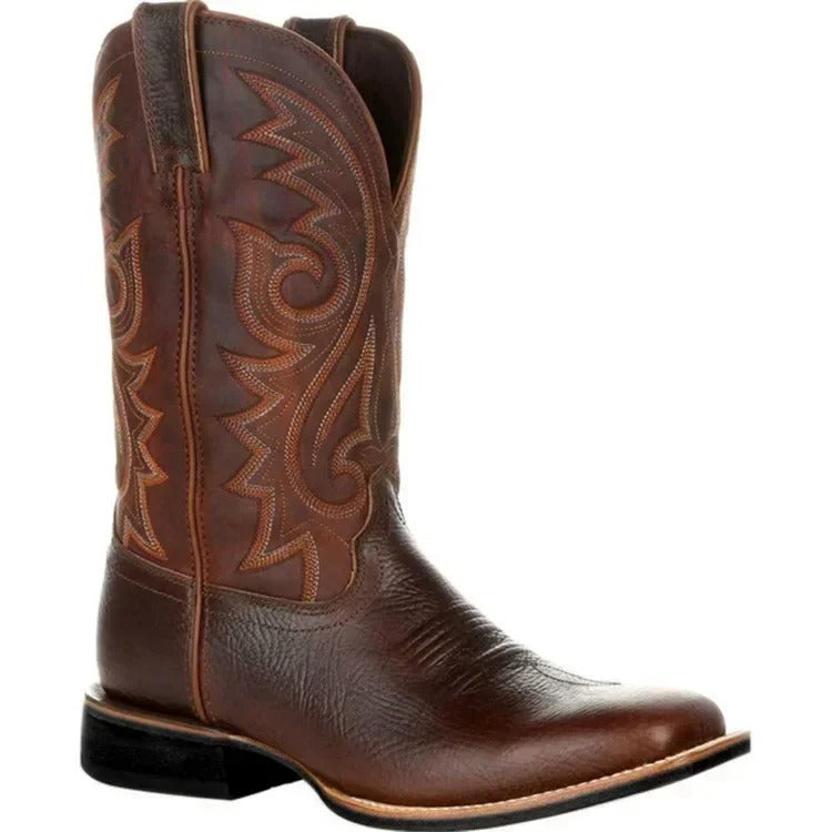 Herr Läderstil Cowboystövlar