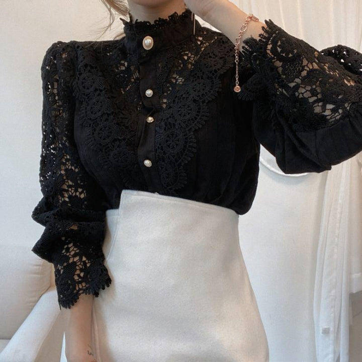 Clara | Eleganta Spetsblus för Kvinnor