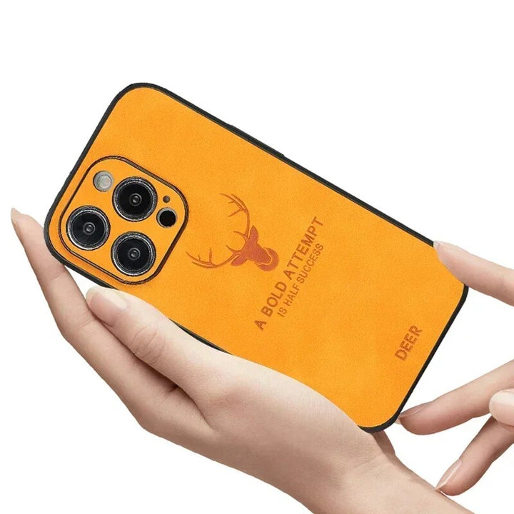 Läderstil iPhone Fodral | Stötsäkert Smalt Skydd