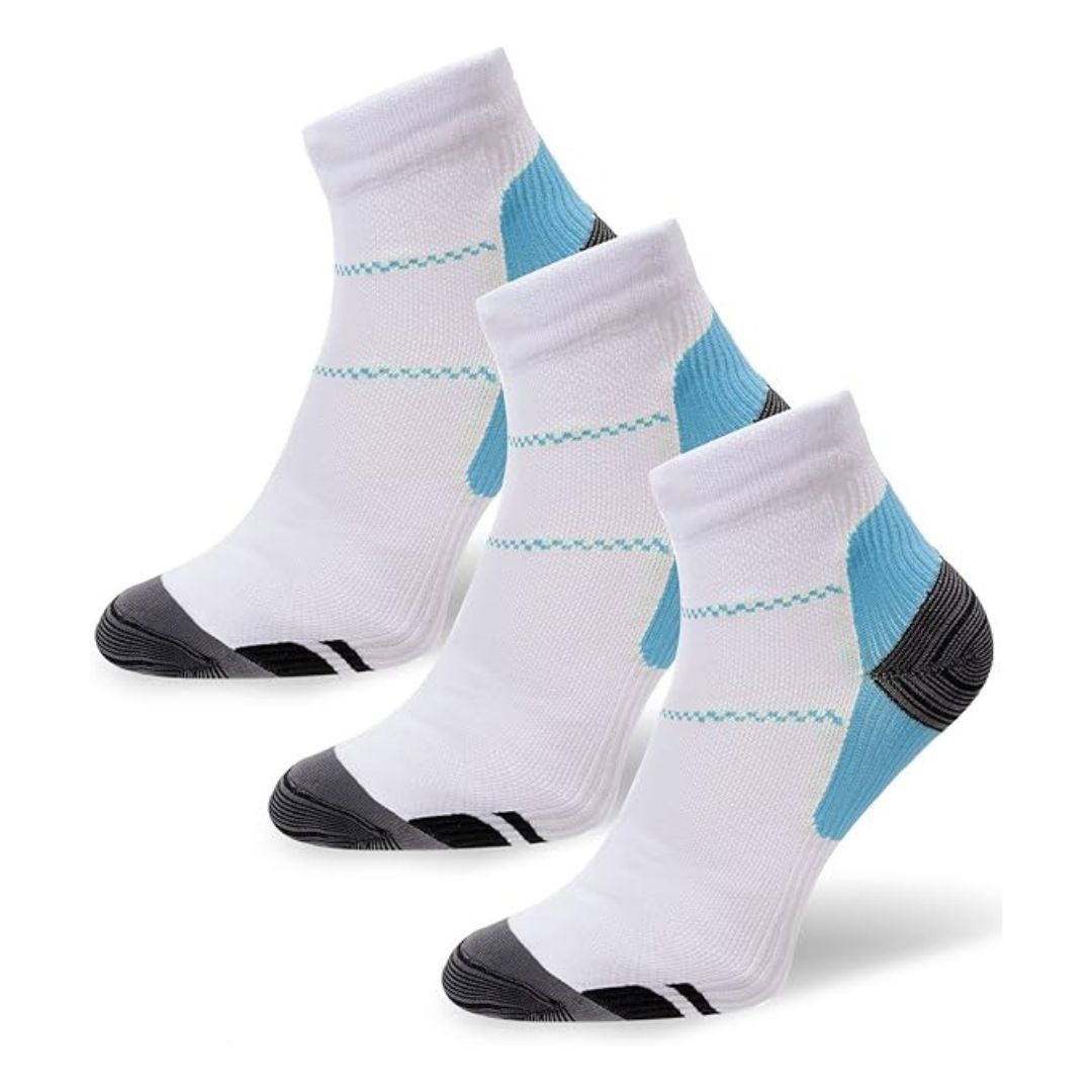 Unisex Kompressions Ankelstrumpor | Ergonomiskt Stöd 3-Pack