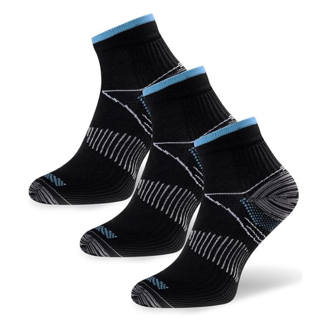 Unisex Kompressions Ankelstrumpor | Ergonomiskt Stöd 3-Pack