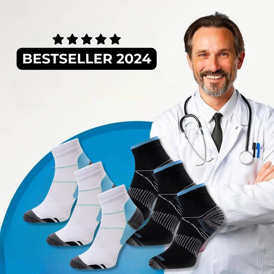 Unisex Kompressions Ankelstrumpor | Ergonomiskt Stöd 3-Pack