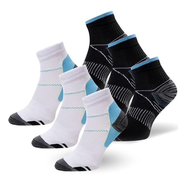 Unisex Kompressions Ankelstrumpor | Ergonomiskt Stöd 3-Pack